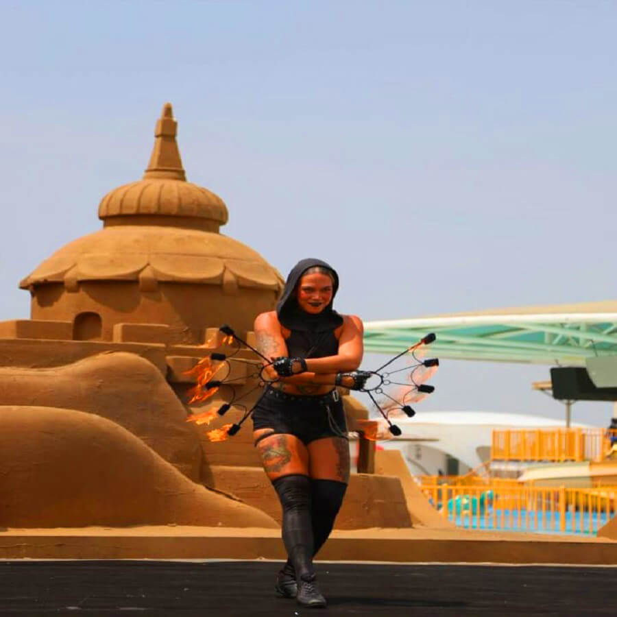 Russian Fire Artist Performance