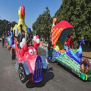Carnival artist parade in Connaught Place Delhi