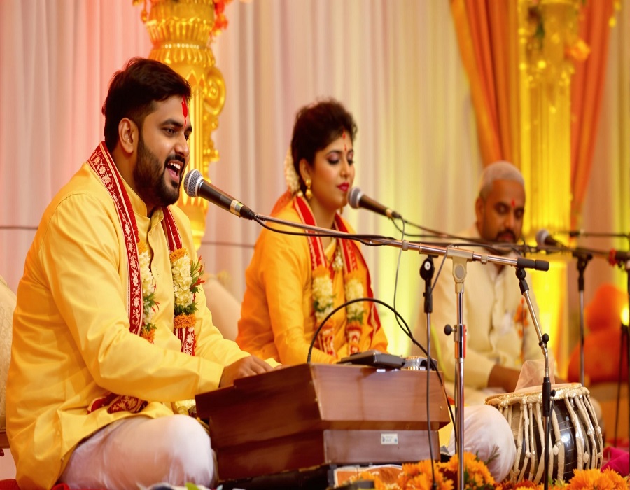 Punjabi dhol player at wedding
