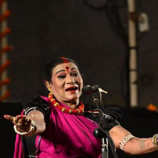 Musician of Chhattisgarh performing at a Hareli festival celebration