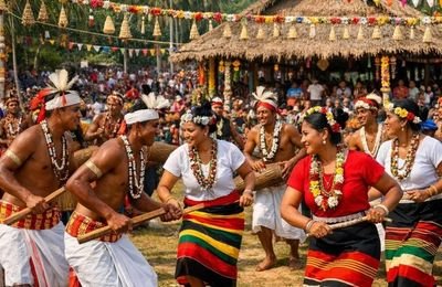 Nicobarese Lokgeet folk singer performing