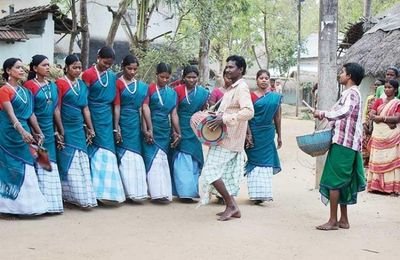 Santali Lokgeet folk singer performing